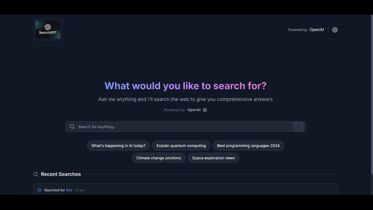 SearchGPT Demo Video